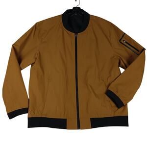 MSX Michael Strahan Windbreaker Bomber Jacket Mens XXL Saddle Brown Casual Zip‎